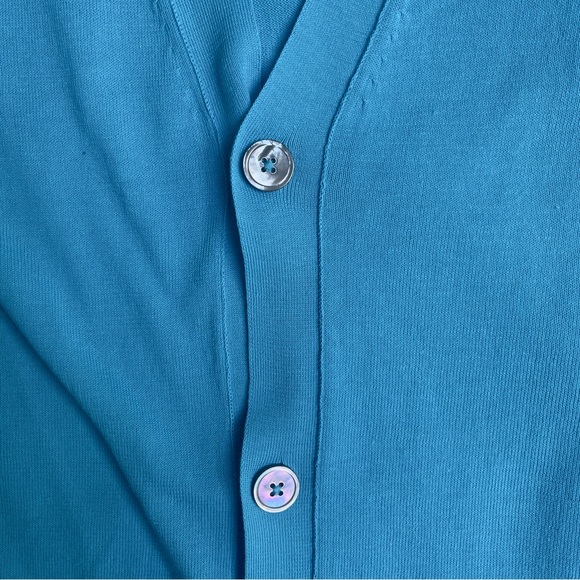 NEW Hermes V-Neck Cardigan in Aqua. Men’s L/Women’s XL - Picture 6 of 6